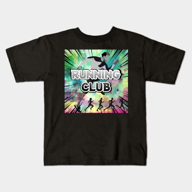 RUNNING CLUB Kids T-Shirt by zzzozzo